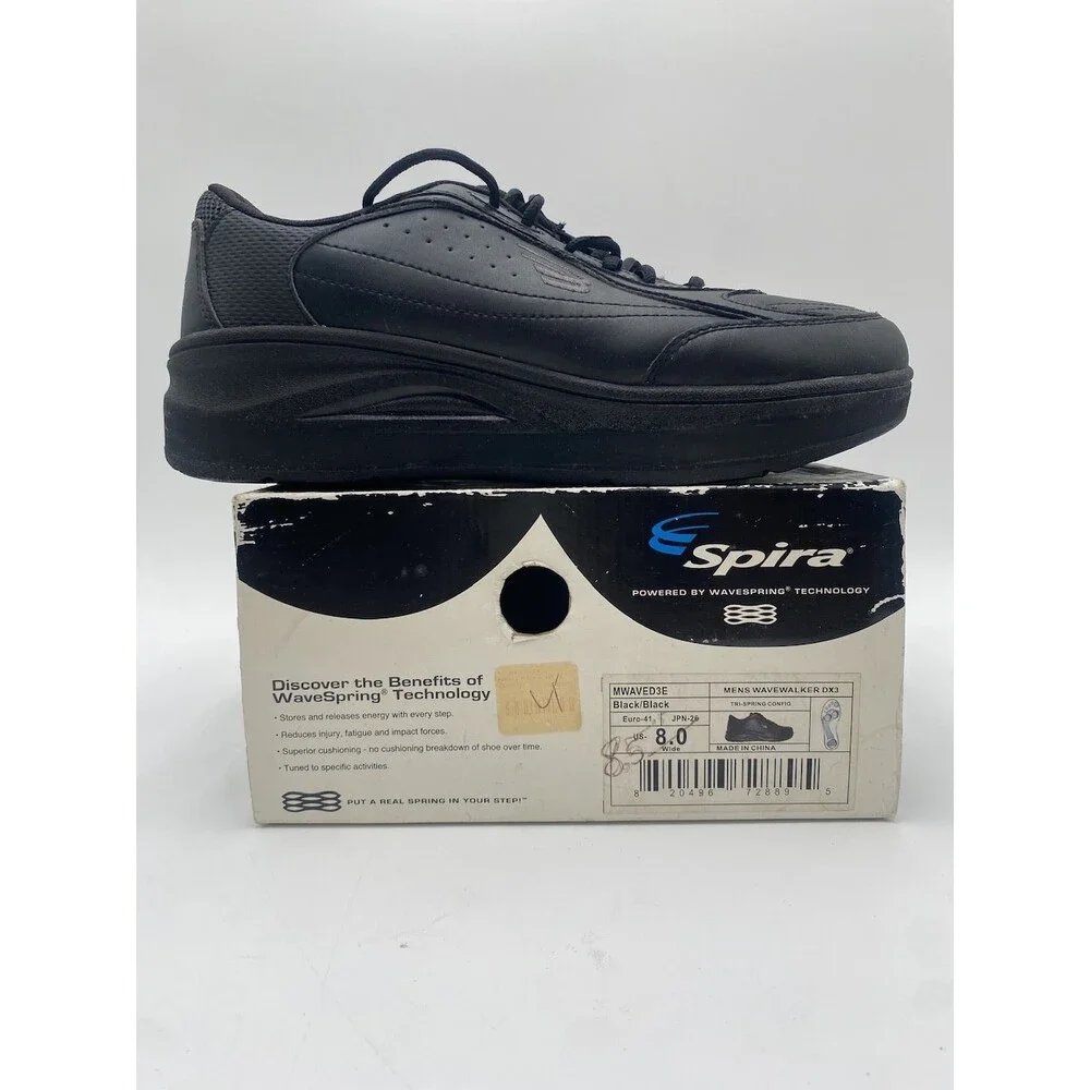 Spira WAVEWALKER Men's LIGHTLY USED Walking Shoe Black US Size 8.5 3E